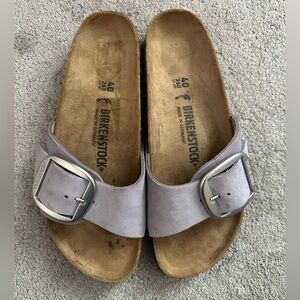 Birkenstock Madrid Big Buckle Nubuck Leather in Purple Fog EU 40 Narrow Ladies 9